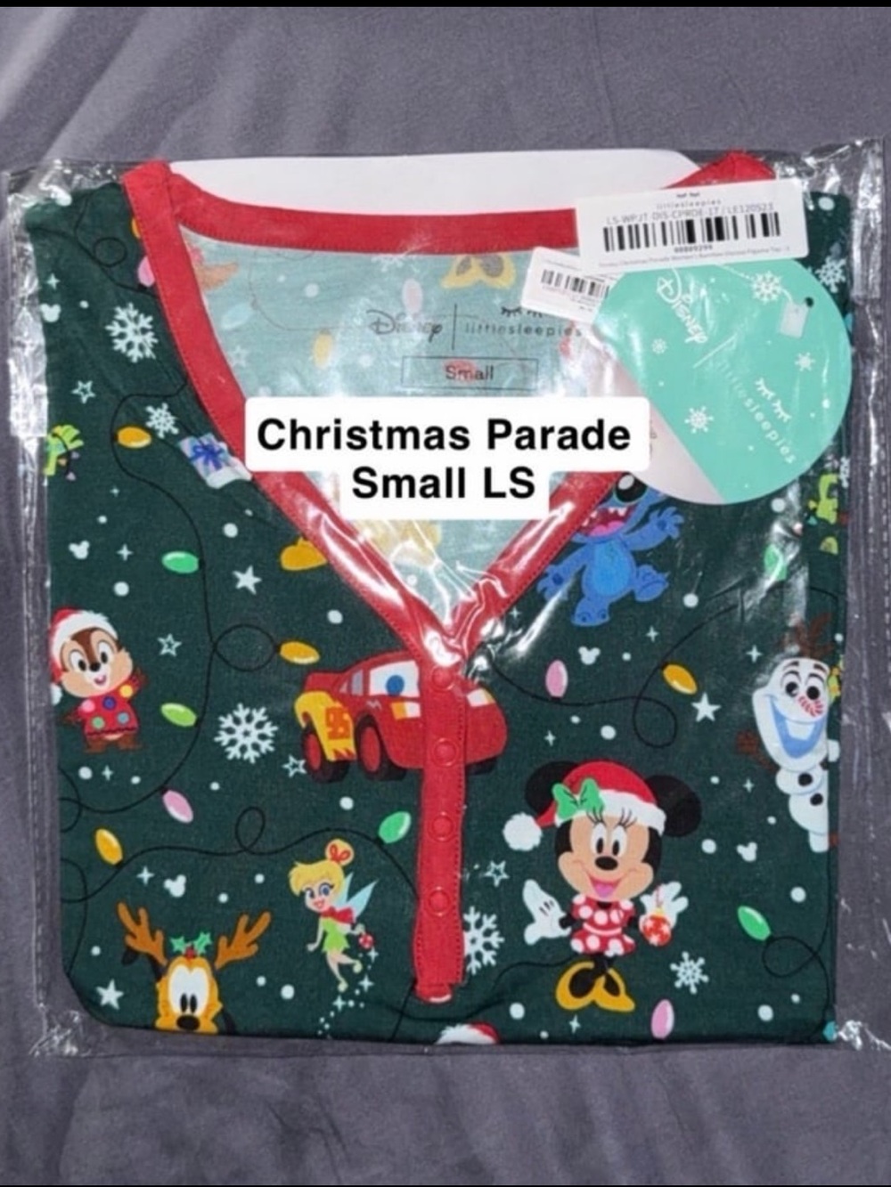 Little Sleepies Small Disney Pixar Christmas Parade bamboo Women’s Shirt top